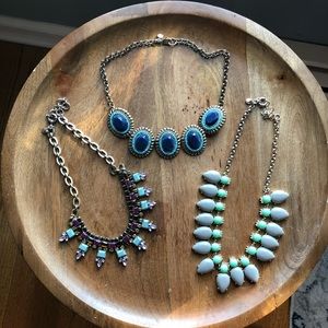 THREE jcrew statement necklaces